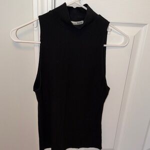 Reformation Black Ribbed Mock Neck Tank Top- SIZE SMALL!